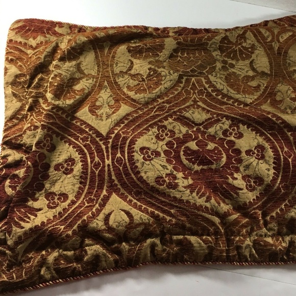 Raymond Waites Standard Size Sham Brown Gold Shimmer Moroccan Design - Picture 1 of 5